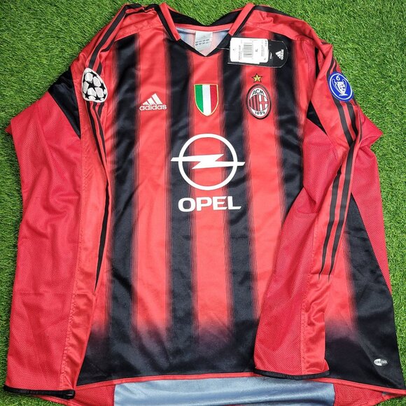 Kaka AC Milan 2004 2005 UEFA Long Sleeve Home Soccer Jersey Shirt BNWT XL - Picture 2 of 10